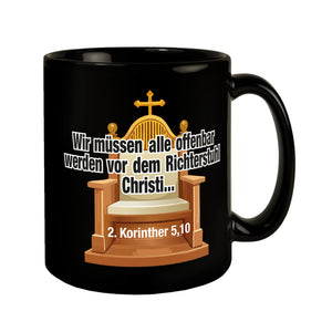 2 Korinther 5,10 Tasse in Schwarz mit Spruch