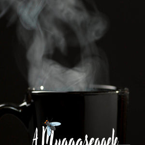 Schwaben Tasse in Schwarz mit Spruch: A Muggaseggele Kaffee no!