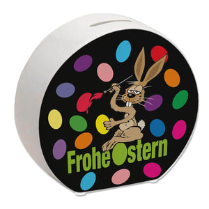 Osterhase Spardose mit Spruch: Frohe Ostern
