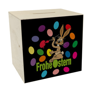 Osterhase Spardose mit Spruch: Frohe Ostern