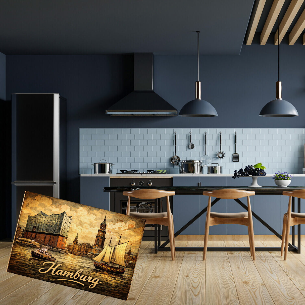 Hamburg Sonnenuntergang an der Elbe Souvenir Souvenir Magnet