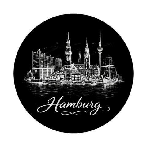 Hamburg Skyline Magnet mit Elbphilharmonie und Michel