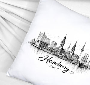 Skyline Hamburg Stadtsilhouette Kissen
