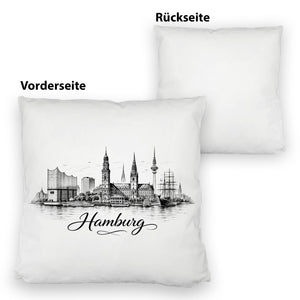 Skyline Hamburg Stadtsilhouette Kissen