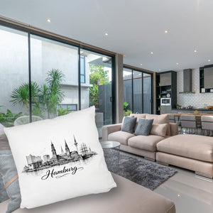 Skyline Hamburg Stadtsilhouette Kissen