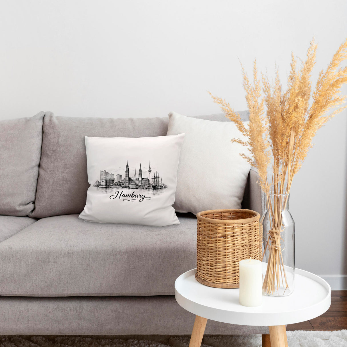 Skyline Hamburg Stadtsilhouette Kissen