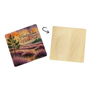 Region Sachsen Heide 6er Set Untersetzer aus Holz - Sachsens violette Seele
