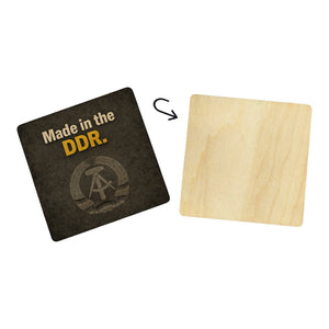DDR-Stolz 6er Set Untersetzer aus Holz - Made in the DDR