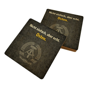 DDR-Stolz 6er Set Untersetzer aus Holz - Nicht einfach, aber echt