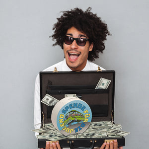 Omnibus Spardose mit Spruch: Spende für die Jugend. Danke