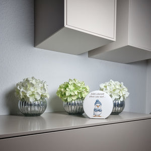 böse schauende Möwe mit Mütze Spardose Jetzt schmeiß rein