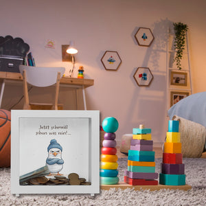 böse schauende Möwe mit Mütze Spardose Jetzt schmeiß rein