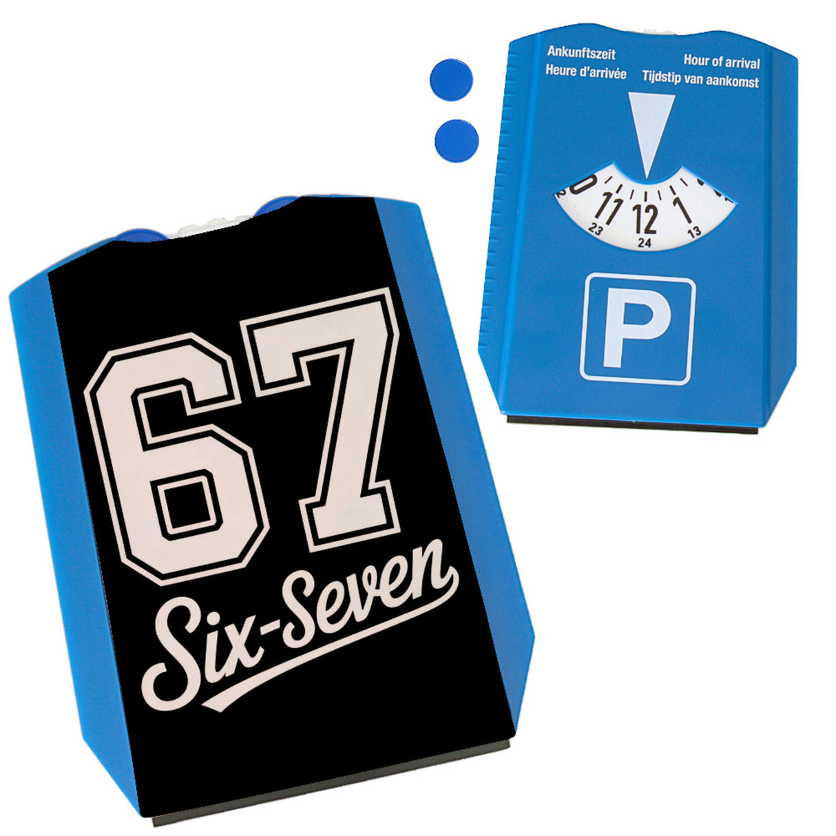 67 six-seven Meme Parkscheibe für Social Media und Internetfans