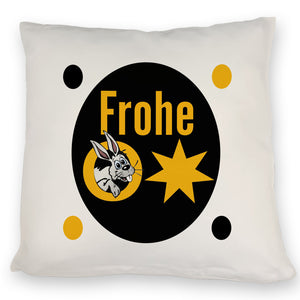 Osterhase Kissen mit Spruch: Frohe Ostern
