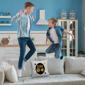 Osterhase Kissen mit Spruch: Frohe Ostern