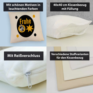 Osterhase Kissen mit Spruch: Frohe Ostern