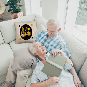 Osterhase Kissen mit Spruch: Frohe Ostern