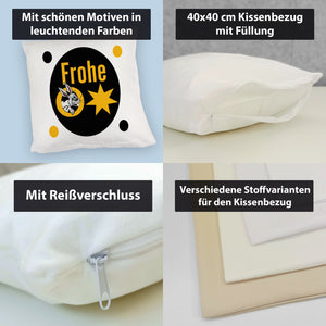 Osterhase Kissen mit Spruch: Frohe Ostern