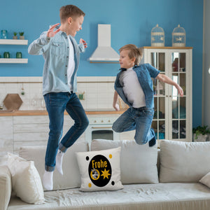 Osterhase Kissen mit Spruch: Frohe Ostern