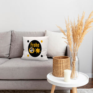 Osterhase Kissen mit Spruch: Frohe Ostern