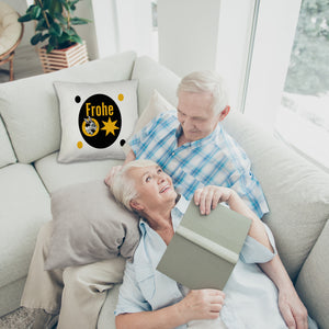 Osterhase Kissen mit Spruch: Frohe Ostern