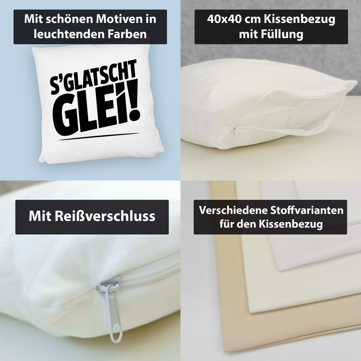 S Glatscht glei! Kissen für Ossis