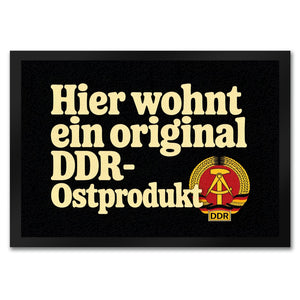Hier wohnt ein original DDR-Ostprodukt Fußmatte in 35x50 cm mit Wappen
