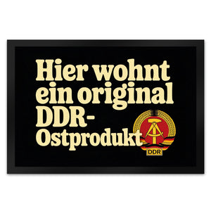 Hier wohnt ein original DDR-Ostprodukt Fußmatte in 35x50 cm mit Wappen