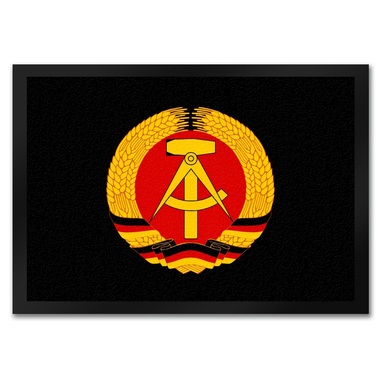 DDR Staatswappen Fußmatte in 35x50 cm für Ostalgie Fans
