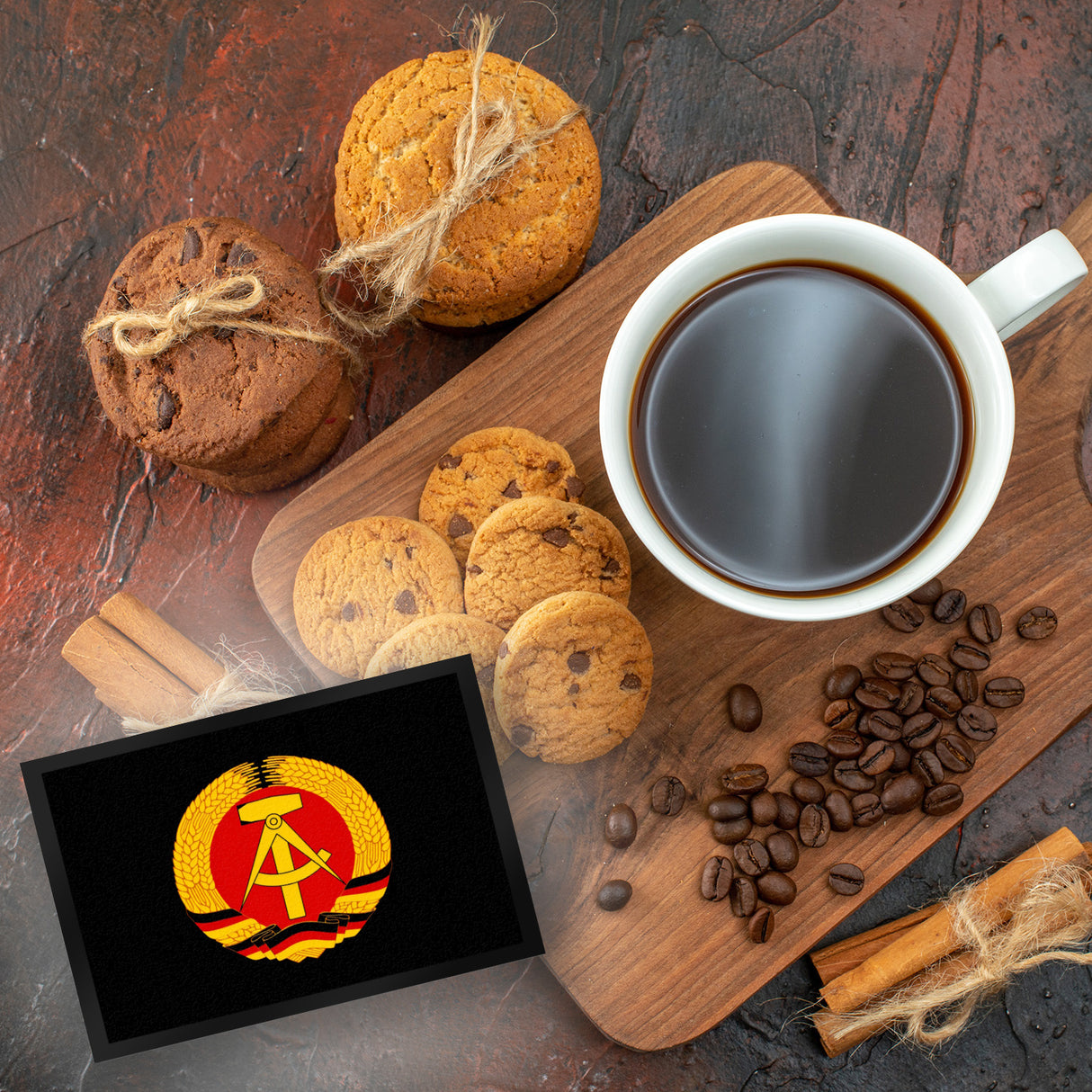 DDR Staatswappen Fußmatte in 35x50 cm für Ostalgie Fans