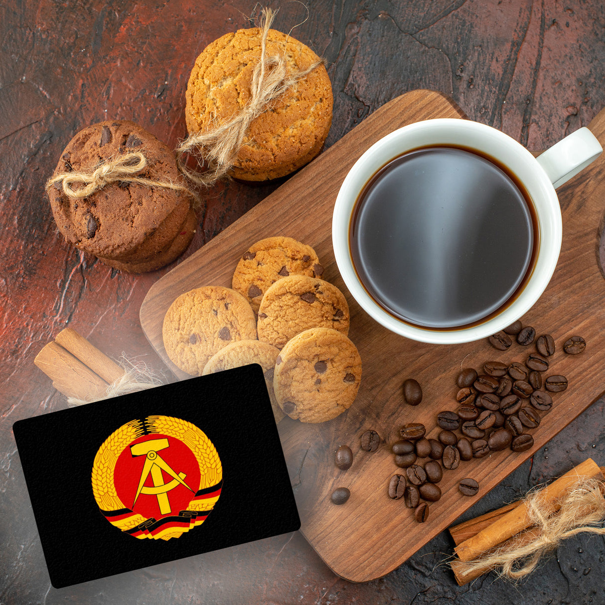 DDR Staatswappen Fußmatte in 35x50 cm ohne Rand für Ostalgie Fans