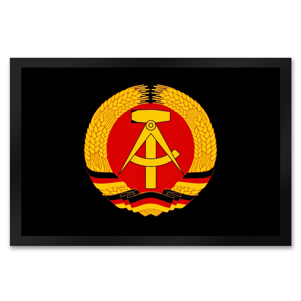DDR Staatswappen Fußmatte in 35x50 cm für Ostalgie Fans
