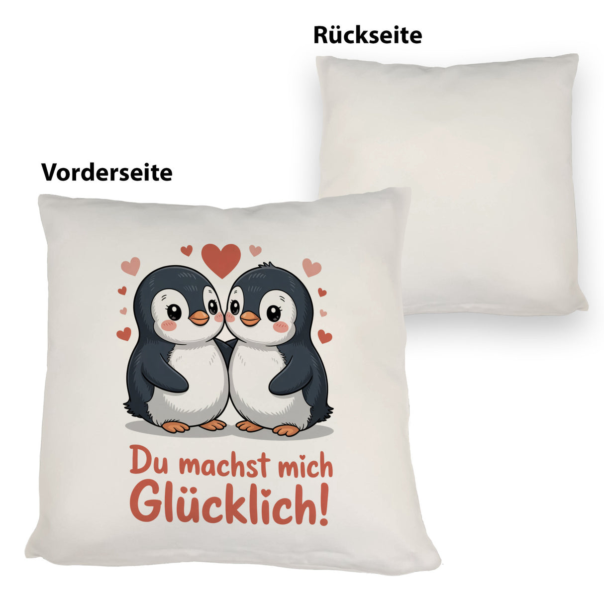 Kawaii Pinguine - Du machst mich glücklich Kissen