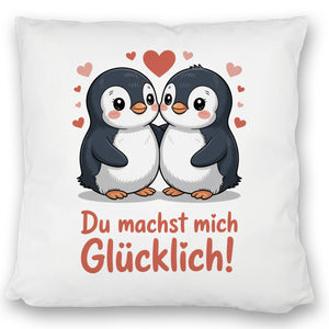 Kawaii Pinguine - Du machst mich glücklich Kissen