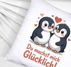 Kawaii Pinguine - Du machst mich glücklich Kissen