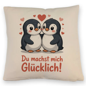 Kawaii Pinguine - Du machst mich glücklich Kissen