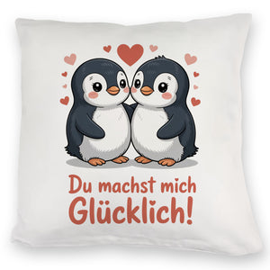 Kawaii Pinguine - Du machst mich glücklich Kissen