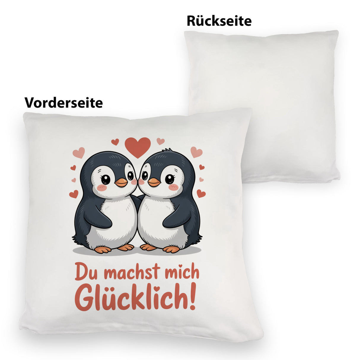 Kawaii Pinguine - Du machst mich glücklich Kissen