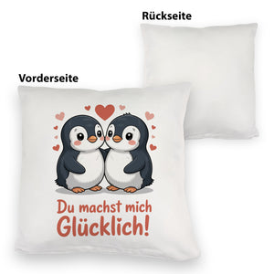 Kawaii Pinguine - Du machst mich glücklich Kissen