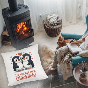 Kawaii Pinguine - Du machst mich glücklich Kissen