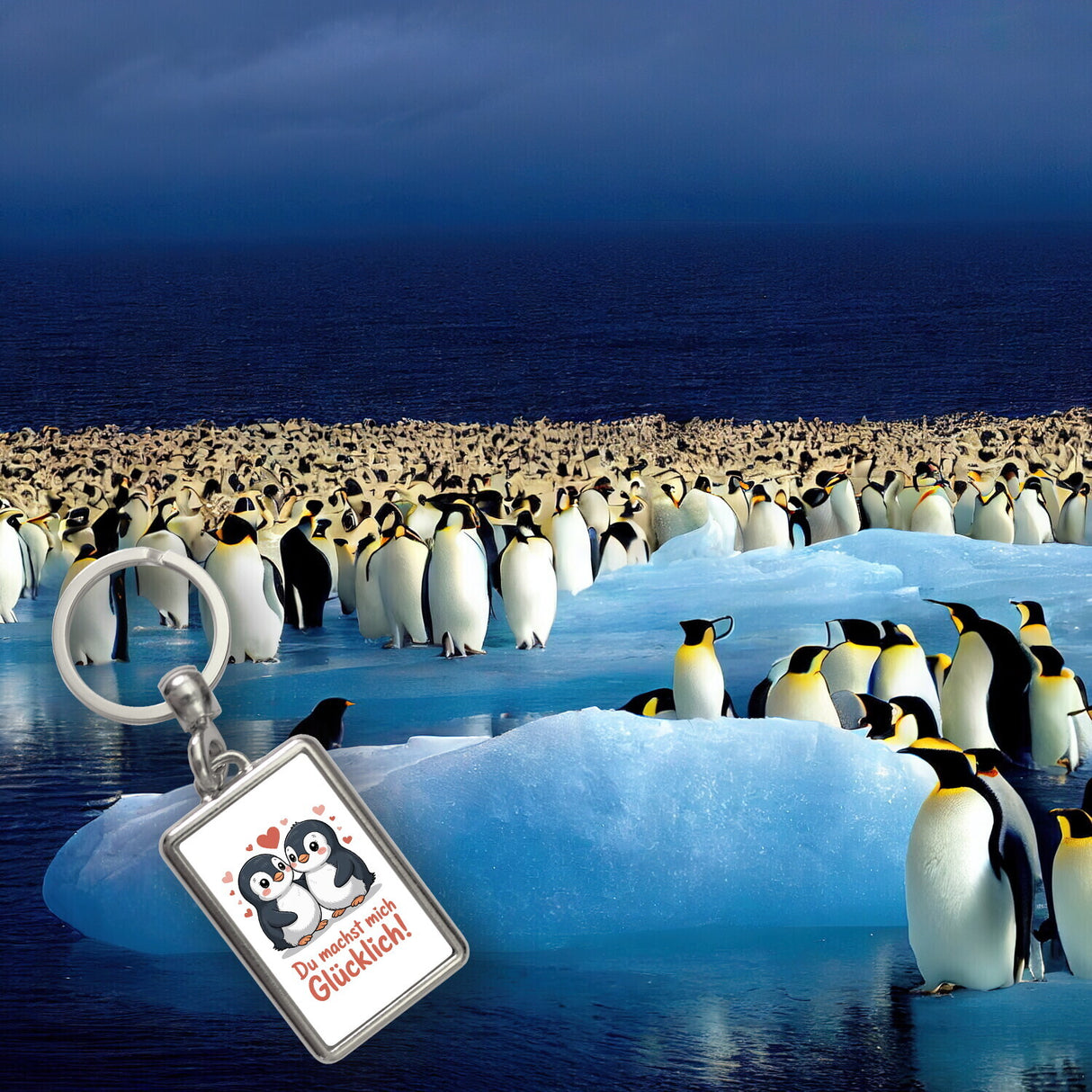 Kawaii Pinguine - Du machst mich glücklich Schlüsselanhänger