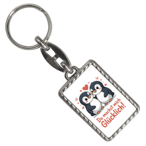 Kawaii Pinguine - Du machst mich glücklich Schlüsselanhänger