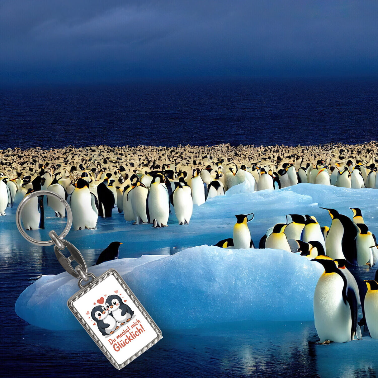 Kawaii Pinguine - Du machst mich glücklich Schlüsselanhänger