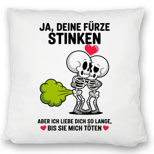 Skelett Pärchen - Ja, deine Fürze stinken Kissen