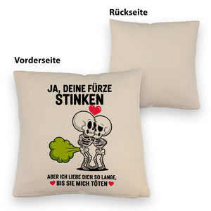Skelett Pärchen - Ja, deine Fürze stinken Kissen