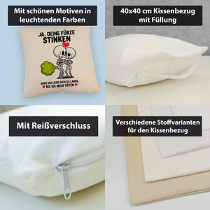 Skelett Pärchen - Ja, deine Fürze stinken Kissen