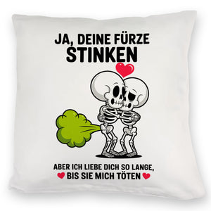 Skelett Pärchen - Ja, deine Fürze stinken Kissen