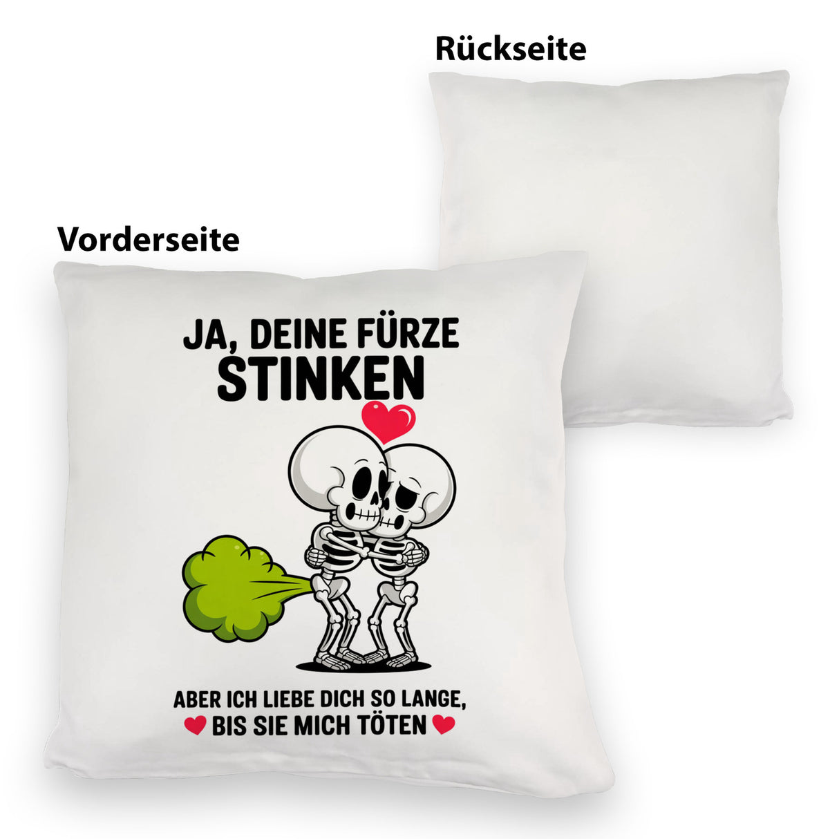 Skelett Pärchen - Ja, deine Fürze stinken Kissen