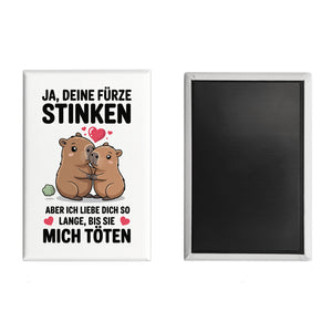 Capybara Pärchen Souvenir Souvenir Magnet - Ja, deine Fürze STINKEN