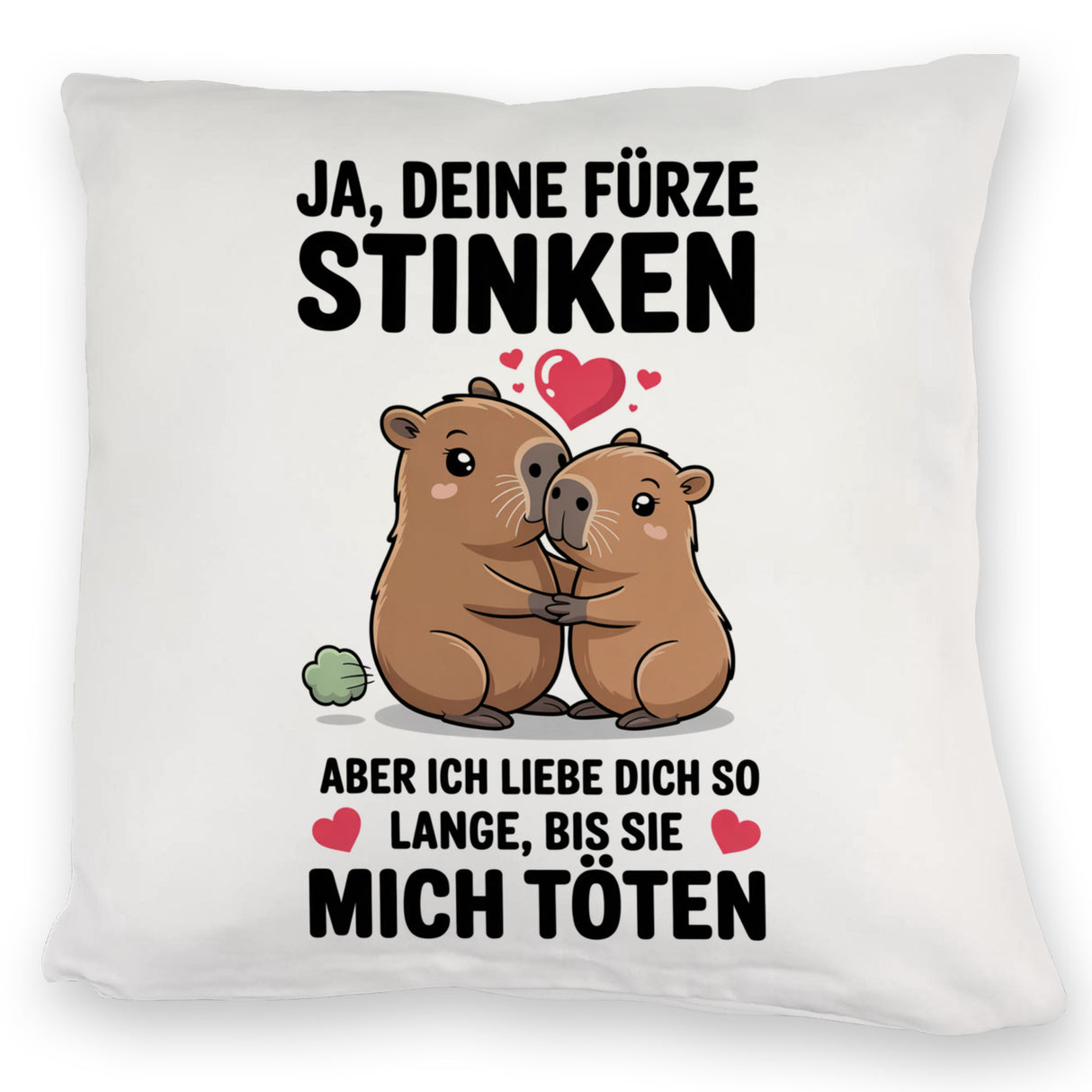 Capybara Pärchen Kissen - Ja, deine Fürze STINKEN